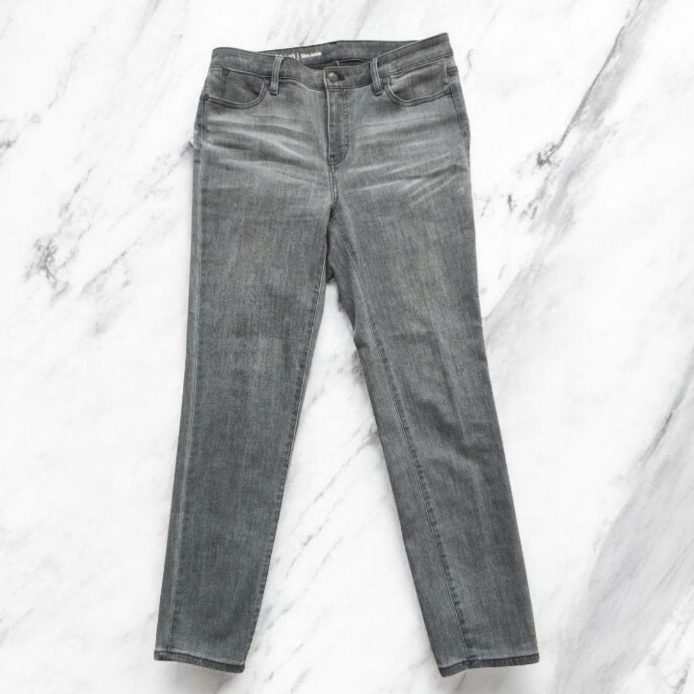 Talbots Flawless Slim Ankle Skinny Stretch Greystone Wash Jeans Size 10